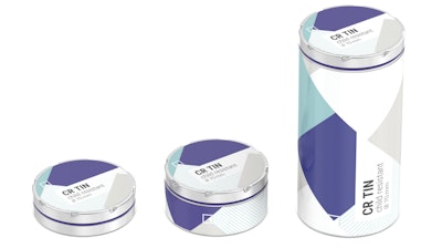 Child-resistant, opaque tins for packaging damp and dry cannabis products from Hoffmann Neopac.