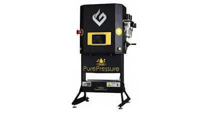 The Pikes Peak V2 Rosin Press (pictured) offers 5 tons of force.