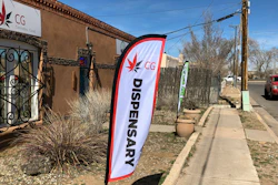 In this Wednesday, March 6, 2019, photo, the exterior of a medical marijuana dispensary is seen in Santa Fe, N.M.