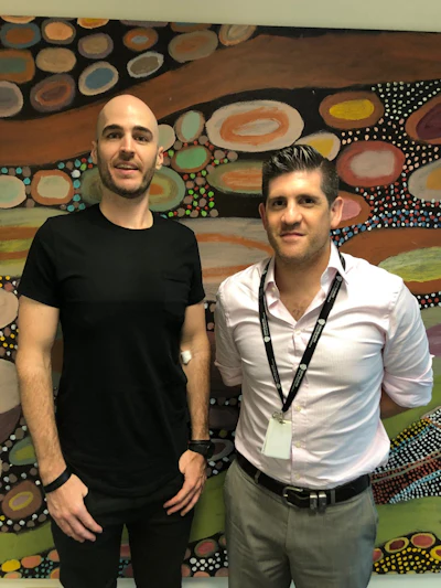 Dr. Philip Mosley (right) and participant Chris Wright (left).