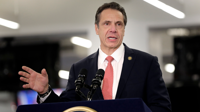 In this Feb. 14, 2019, file photo, Gov. Andrew Cuomo addresses the media in New York.