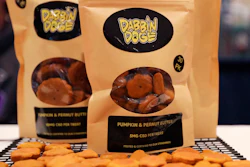 Dog treats are displayed at the Cannabis World Congress & Business Exposition trade show, Thursday, May 30, 2019, in New York.