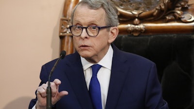 Ohio Gov. Mike DeWine speaks during the State of the State address at the Statehouse in Columbus, Tuesday, March 5, 2019.