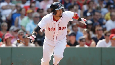 Shane Victorino during a July 12, 2015, game between the Boston Red Sox and New York Yankees at Fenway Park.