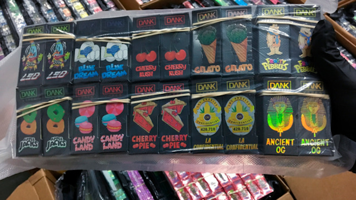 THC vaping cartridges seized in Anoka County, Minn., Sept. 23, 2019.