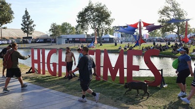 Visitors attend the High Times Cannabis Cup in San Bernardino, Calif., April 23, 2017.