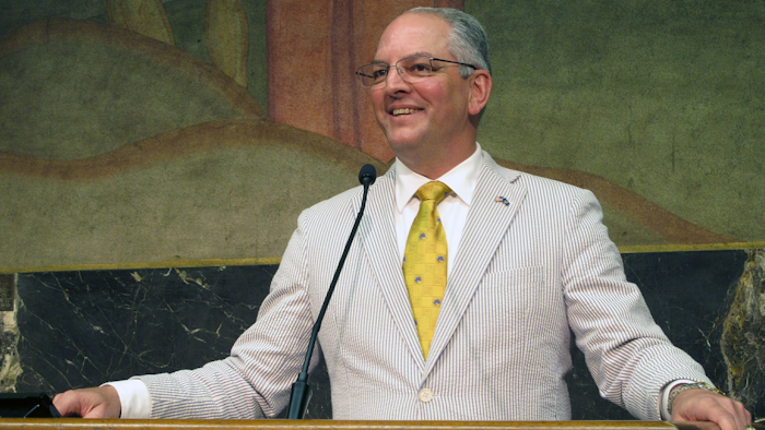 Louisiana Gov. John Bel Edwards at a briefing in Baton Rouge, June 6, 2019.