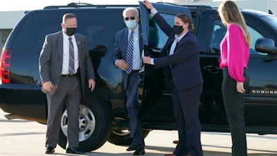 Former Vice President Joe Biden at Raleigh-Durham International Airport, Morrisville, N.C., Oct. 18, 2020.