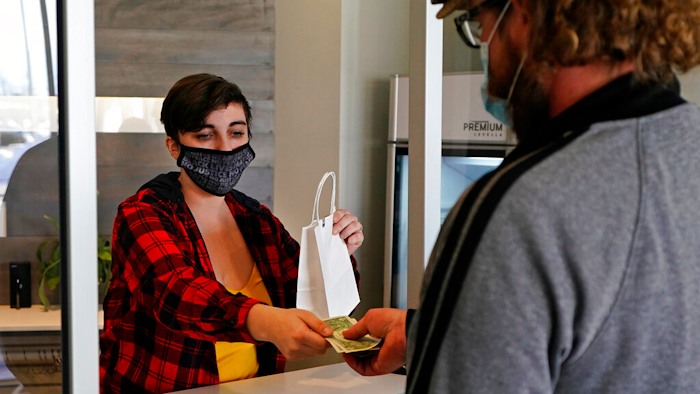 Marijuana sold at Theory Wellness, South Portland, Maine, Jan. 7, 2021.