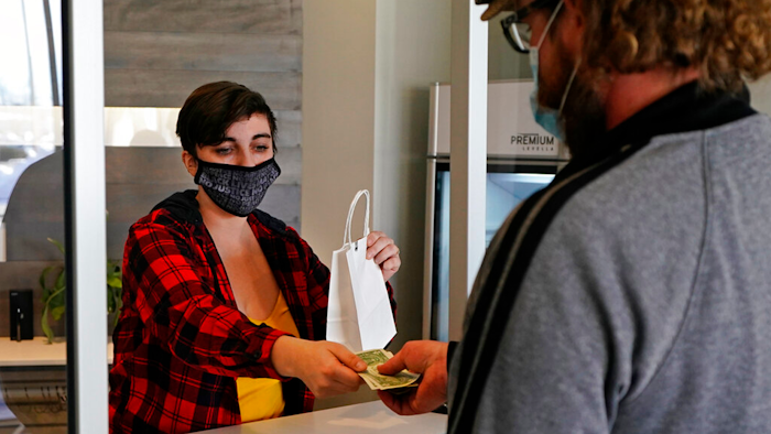 Marijuana sold at Theory Wellness, South Portland, Maine, Jan. 7, 2021.