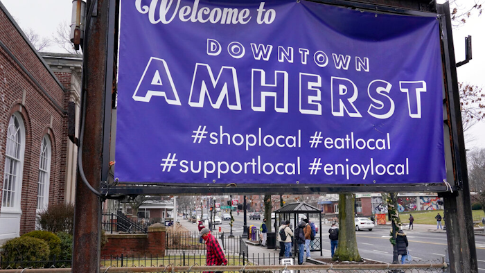Downtown district of Amherst, Mass., Jan. 15, 2021.
