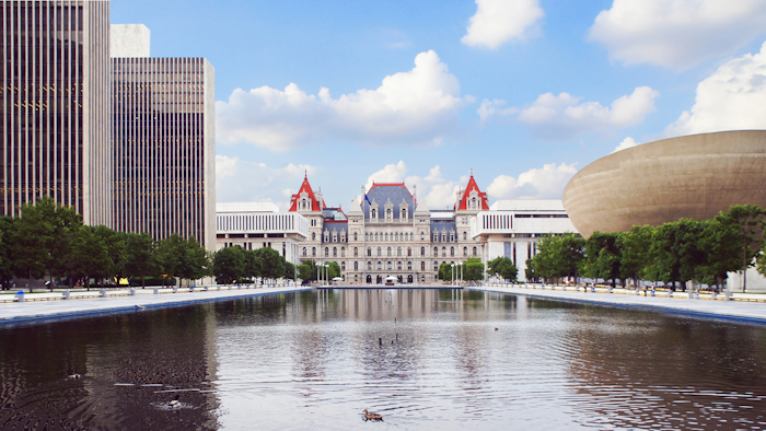 New York State Capitol and Empire State Plaza in Albany.