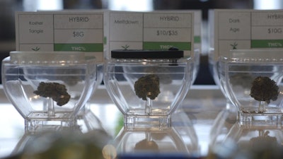 Medical marijuana flowers at the Minerva cannabis dispensary, Santa Fe, N.M., June 11, 2019.