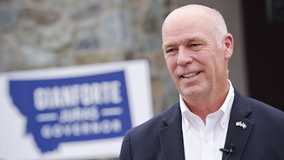 Republican gubernatorial candidate U.S. Rep. Greg Gianforte at a campaign stop in Helena, Mont., July 17, 2020.
