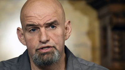 Pennsylvania Lt. Gov. John Fetterman at a news conference in Harrisburg, Jan. 24, 2019.