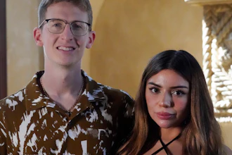 William Goodall, and Katiana Kay, his partner in their CBD online shop Bay Smokes, pose for a photo, Thursday, July 22, 2021, in Sunny Isles Beach, Fla. The two began selling delta-8 products in December with delta-8 quickly becoming a main source of revenue. The chemical, called delta-8 THC, is billed as producing a milder high than the better known delta-9 THC, and delta-8 is often marketed as being legal even where marijuana is not.