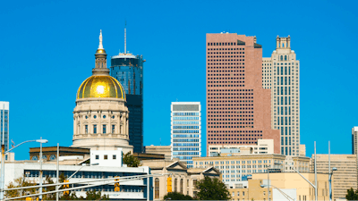 Georgia state Capitol and Atlanta skyline.