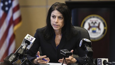 Michigan Attorney General Dana Nessel during a news conference in Lansing, March 5, 2020.
