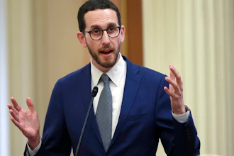 State Sen. Scott Wiener, D-San Francisco, talks during a Senate session in Sacramento, June 28, 2018.