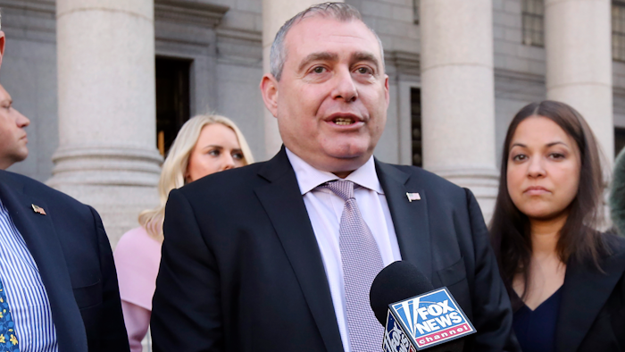Lev Parnas outside the federal court in New York, Feb. 3. 2020.
