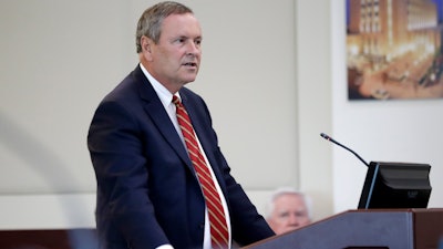 In this Aug. 28, 2019, file photo, Nashville District Attorney Glenn Funk speaks in Nashville, Tenn. Progressive prosecutors around the country are increasingly declaring they just won't enforce some GOP-backed state laws, a strategy at work in response to some of the most controversial new changes in recent years. Funk has made a habit of resisting GOP-passed laws. He says enforcing them would 'do little to promote public health, and even less to promote public safety.'