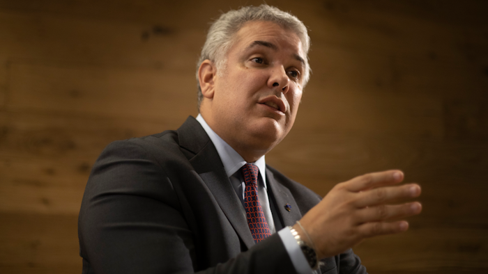 Colombian President Ivan Duque Marquez in Tel Aviv, Nov. 9, 2021.