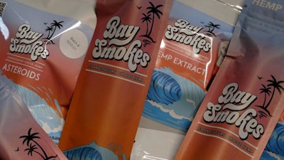 Products offered by online shop Bay Smokes, Sunny Isles Beach, Fla., July 22, 2021.