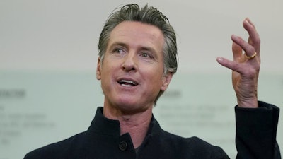 California Gov. Gavin Newsom at a news conference in Oakland, Oct. 27, 2021.