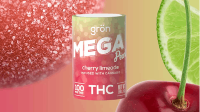 Grön’s Mega Pearl is a single sugar-coated gummy, perfect for customers looking for a high dose of THC in a small package.
