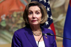 U.S. House of Representatives Nancy Pelosi speaks at the Cafesjian Center for the Arts in Yerevan, Armenia, Sunday, Sept. 18, 2022.