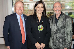 ICIA Executive Director Mary Jane Oatman (center) stands with Congressman David Joyce (OH) (left) and Tom Rodgers, Carlyle Consulting (right) at the inaugural National Indigenous Cannabis Policy Summit in D.C. last month.