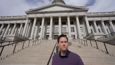 Shawn Blymiller, poses for a photograph in front of the Utah State Capitol on Wednesday, Feb. 15, 2023, in Salt Lake City.