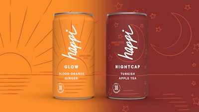 Happi today debuted Happi Glow and Happi Nightcap cannabis-infused seltzers.