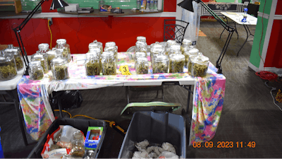 An evidence seizure image provided by the Washington State Liquor and Cannabis Board of the unlicensed cannabis for sale at Caveman Medicine.
