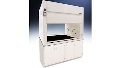 Hemco's UniFlow SE Dual Entry Hoods have safety glass sashes in the front and rear.