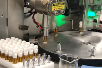 The VFC 100 offers a blend of filling and capping accuracy in a compact, all electric package.