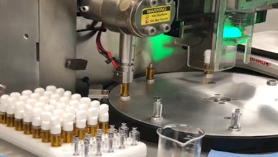 The VFC 100 offers a blend of filling and capping accuracy in a compact, all electric package.