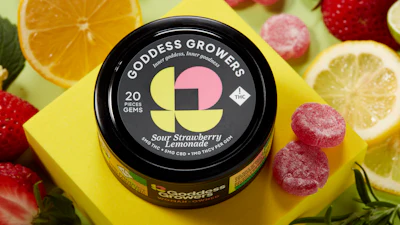 Strawberry lemonade gummies from Goddess Growers.
