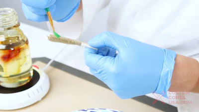 Pre-roll manufacturers use a food-safe brush to gently paint the distillate onto the outside of the pre-roll.