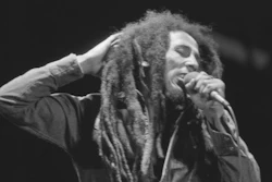 Jamaican Reggae singer Bob Marley performs in front of an audience of 40,000 during a festival concert of Reggae in Paris, France, July 4, 1980. The biopic “Bob Marley: One Love” has been a box office hit in the United States and several other countries.