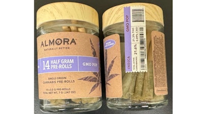 Almora 14 Half Gram Pre-Rolls have been recalled by the Department of Cannabis Control in California.