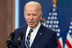 President Joe Biden speaks to the National Action Network Convention remotely from the South Court Auditorium of the White House, Friday, April 12, 2024, in Washington.