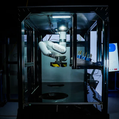 The automated kief-coating robot, Stardust, from Sorting Robotics.