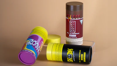 Branded paper tubes from Thunder Canna, which is available in Michigan.