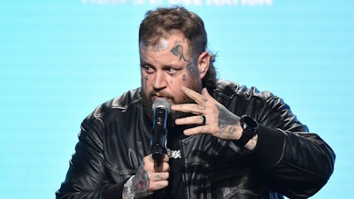 Jelly Roll onstage during the Pollstar Awards on Wednesday, April 16, 2025, at The Beverly Hilton Hotel in Beverly Hills, Calif.