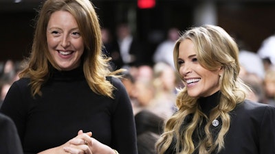 Dr. Casey Means, a wellness influencer, left, and journalist Megyn Kelly, attend a confirmation hearing for Robert F. Kennedy Jr. for the Secretary of Health and Human Services post, at the Capitol in Washington, Jan. 29, 2025.