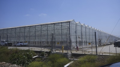 The exterior of Glass House Farms is shown, a day after an immigration raid on the facility, on Friday, July 11, 2025, in Camarillo, Calif.