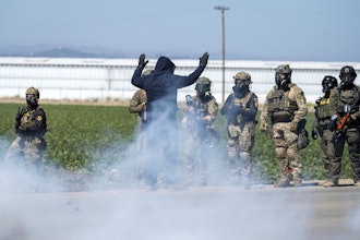 ederal immigration agents toss tear gas at protesters during a raid in the agriculture area of Camarillo, Calif., Thursday, July 10, 2025.