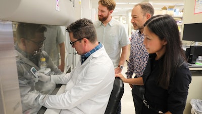 Oregon Health & Science University researchers. from left, Benjamin Burwitz, Ph.D., James Frank, Ph.D., Matthias Schabel, Ph.D., and Jamie Lo, M.D., M.C.R., have received a grant from the National Institutes of Health to investigate how cannabis use during pregnancy may affect pregnancy outcomes for pregnant people with HIV.