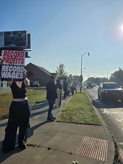 Photos from the strike line at the Herbal Wellness Center dispensary in Columbus, Ohio.